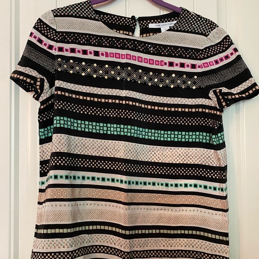 Diane Von Furstenberg silk top blouse shirt DVF